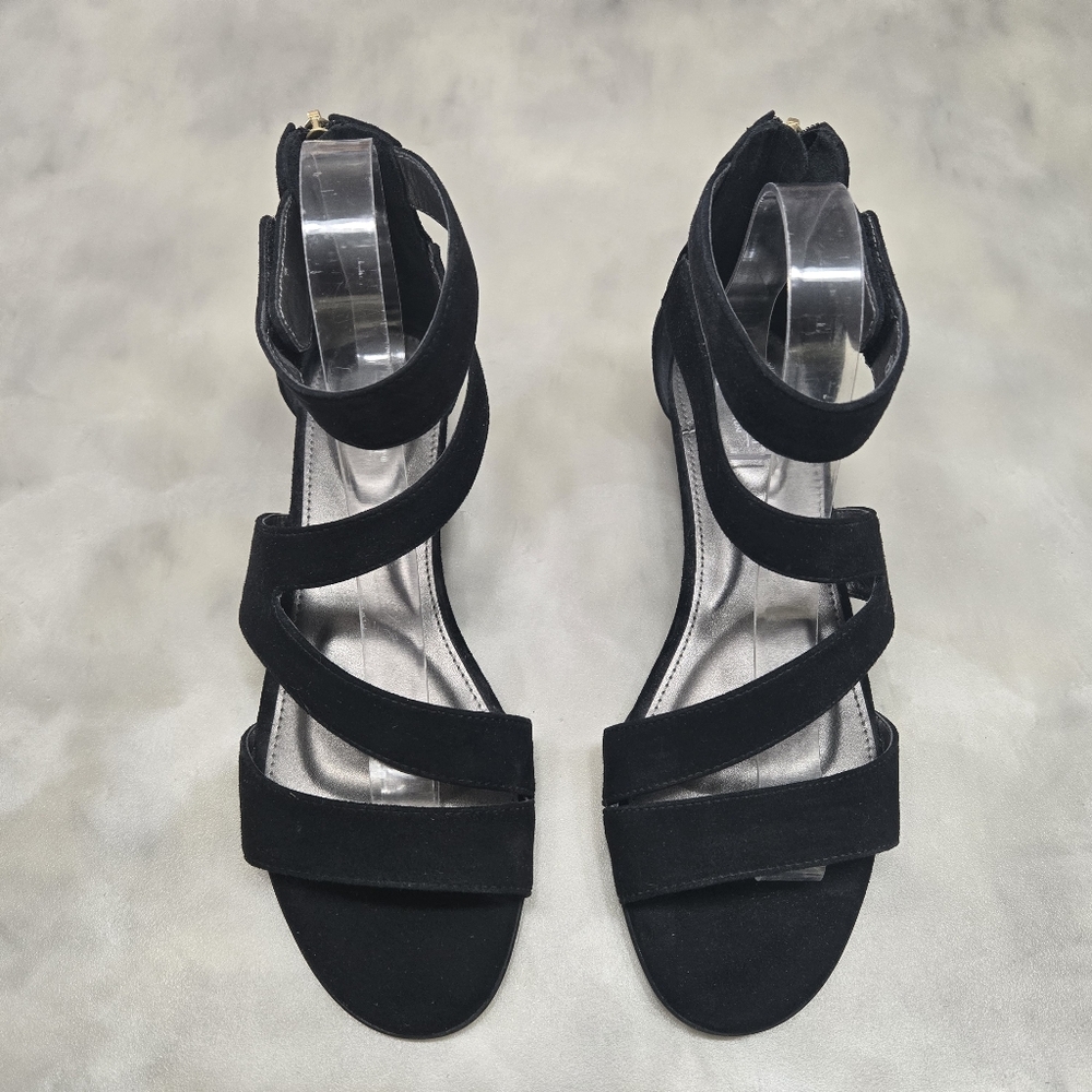 Rockport Total Motion Black Suede Strappy Sandals Size 9.5